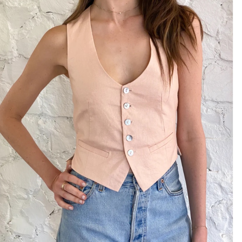 Scout Goods Deadstock Peach Linen Vest